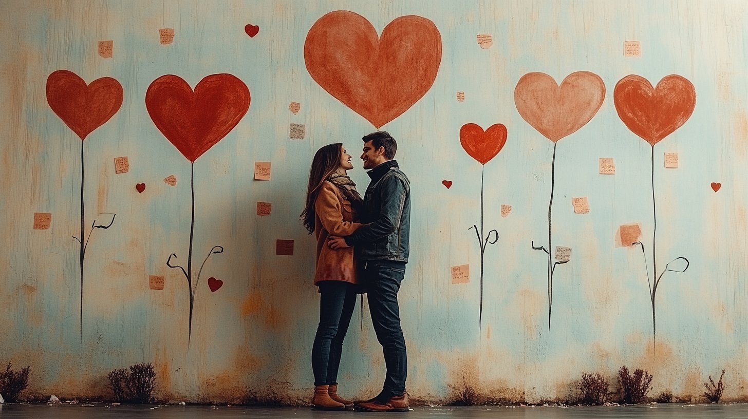 Ein Paar teilt einen herzlichen Moment der Wertschätzung.