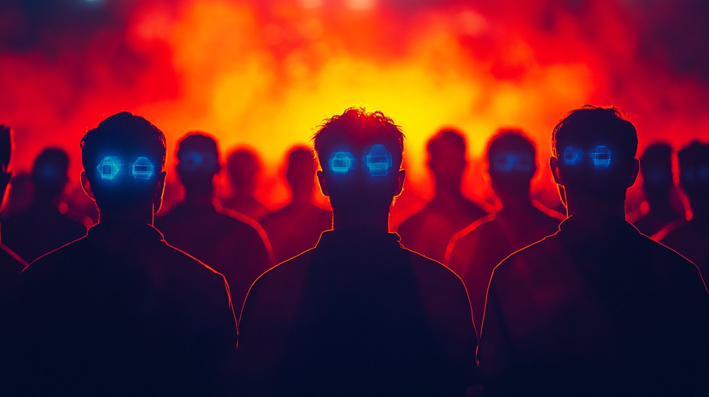 Silhouetten von Männern strahlen mit bedeutungsvollen Namensschildern Stärke aus.