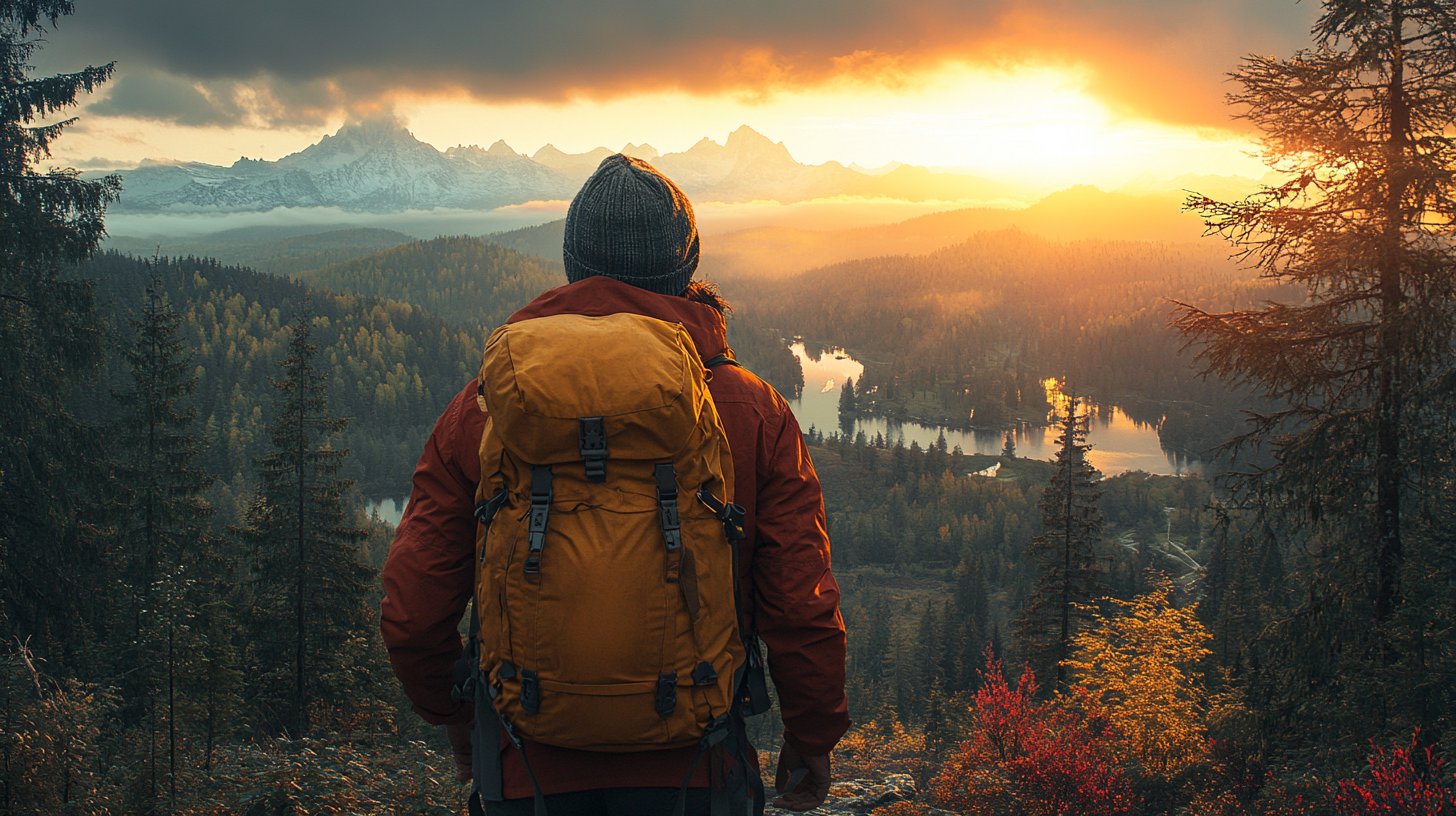 Abenteuer mit Freunden in der Natur bei Sonnenuntergang.
