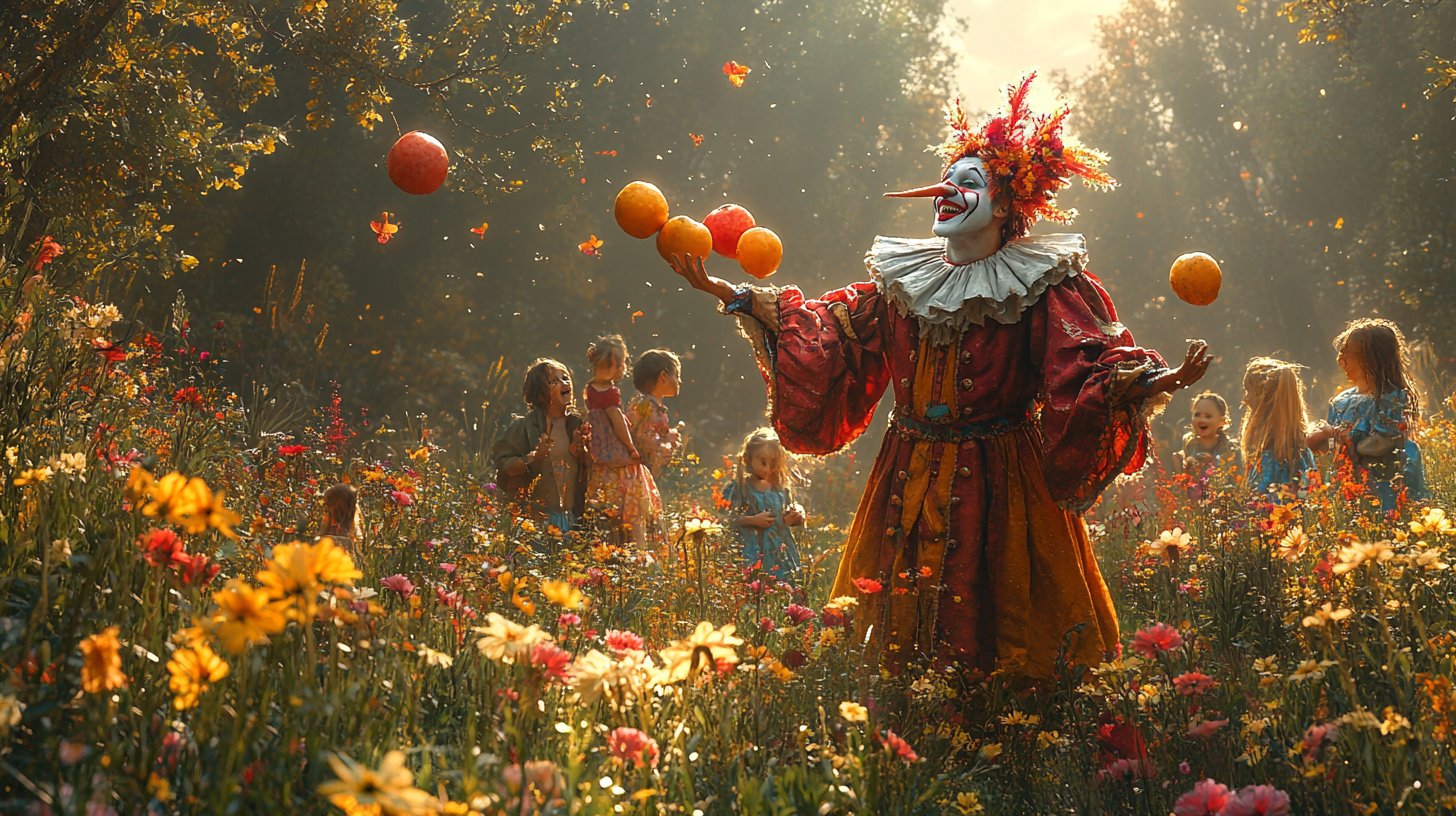 Ein spielerischer Augenblick zwischen Partnern voller Humor.