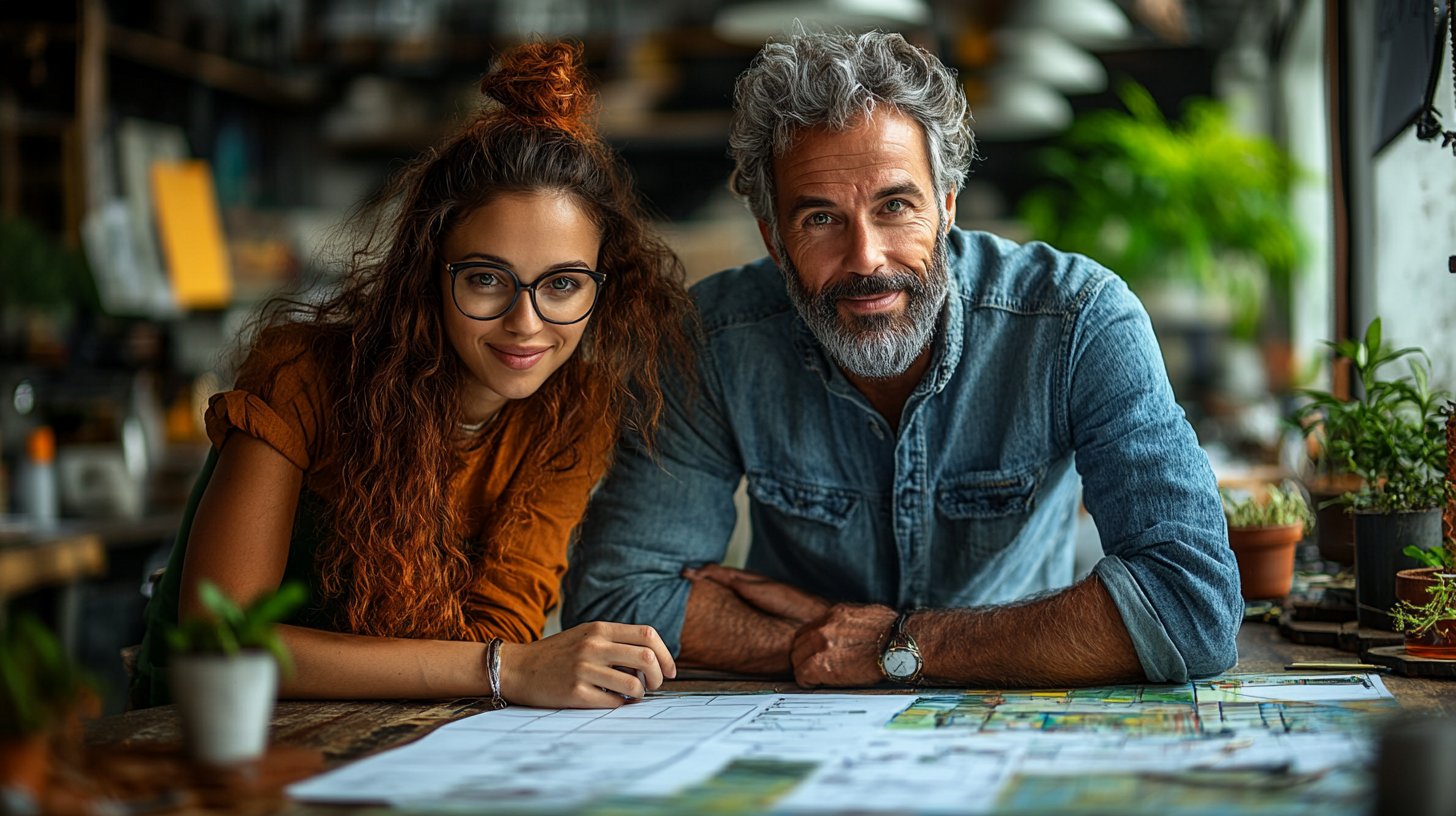 Vision von Gemeinsamkeit und Teamarbeit: Ein Paar arbeitet an einem gemeinsamen Projekt.