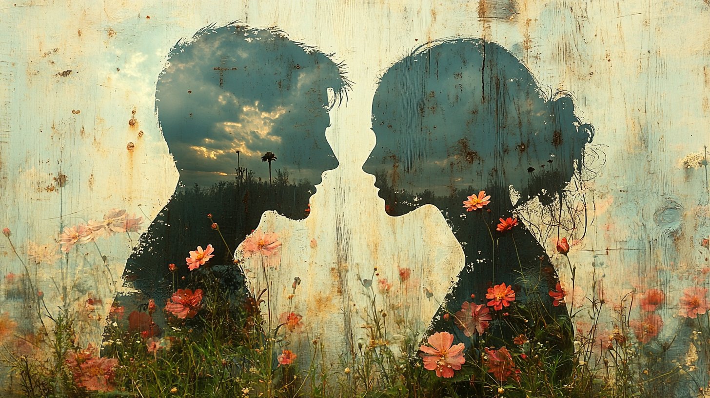 Ombre avvertono di relazioni tossiche con un cielo tempestoso e fiori appassiti.