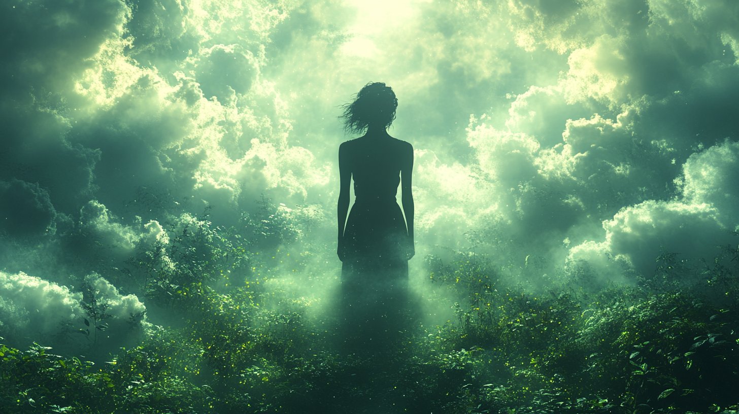 Una silhouette guarda indietro pensosamente a un sentiero oscuro, sognando libertà.