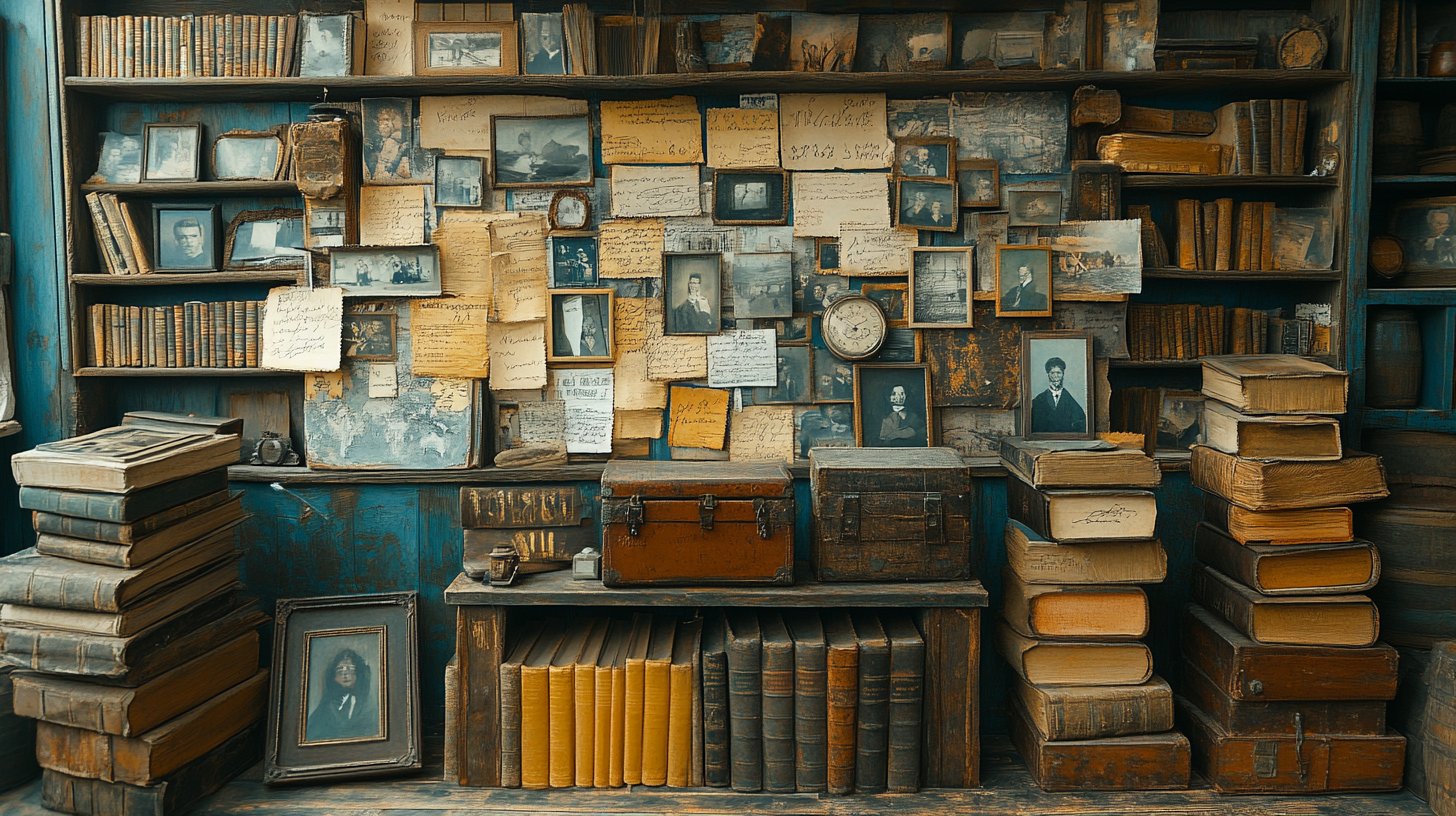 Eine Collage wertvoller romantischer Erinnerungsstücke.