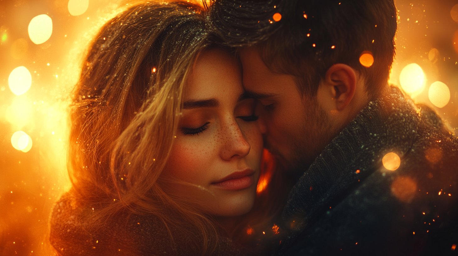 Ein Bild von emotionaler Unterstützung, das ein Paar in warmem, tröstlichem Gefühl zeigt.