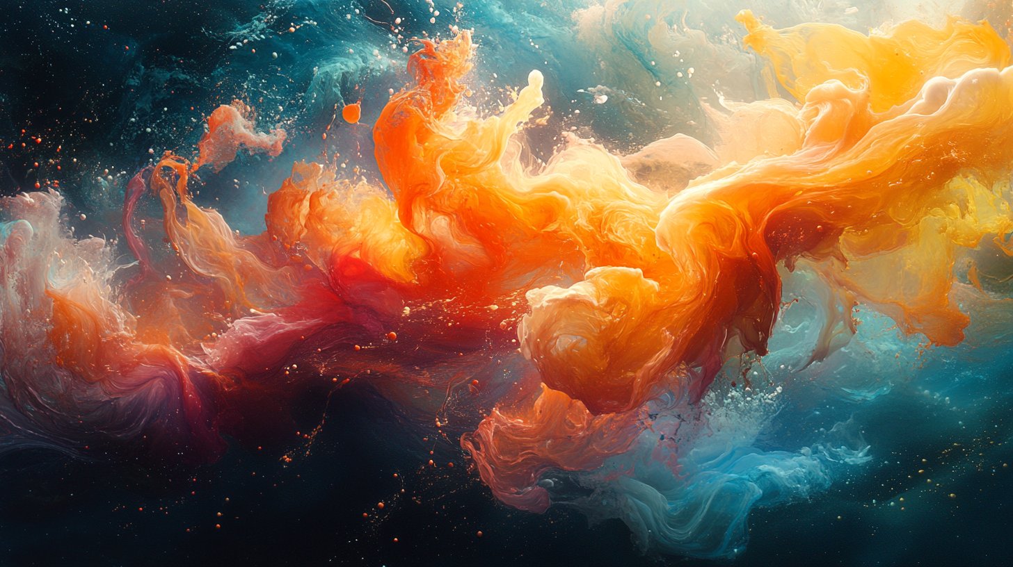 Swirling colors depict a turbulent emotional journey.
