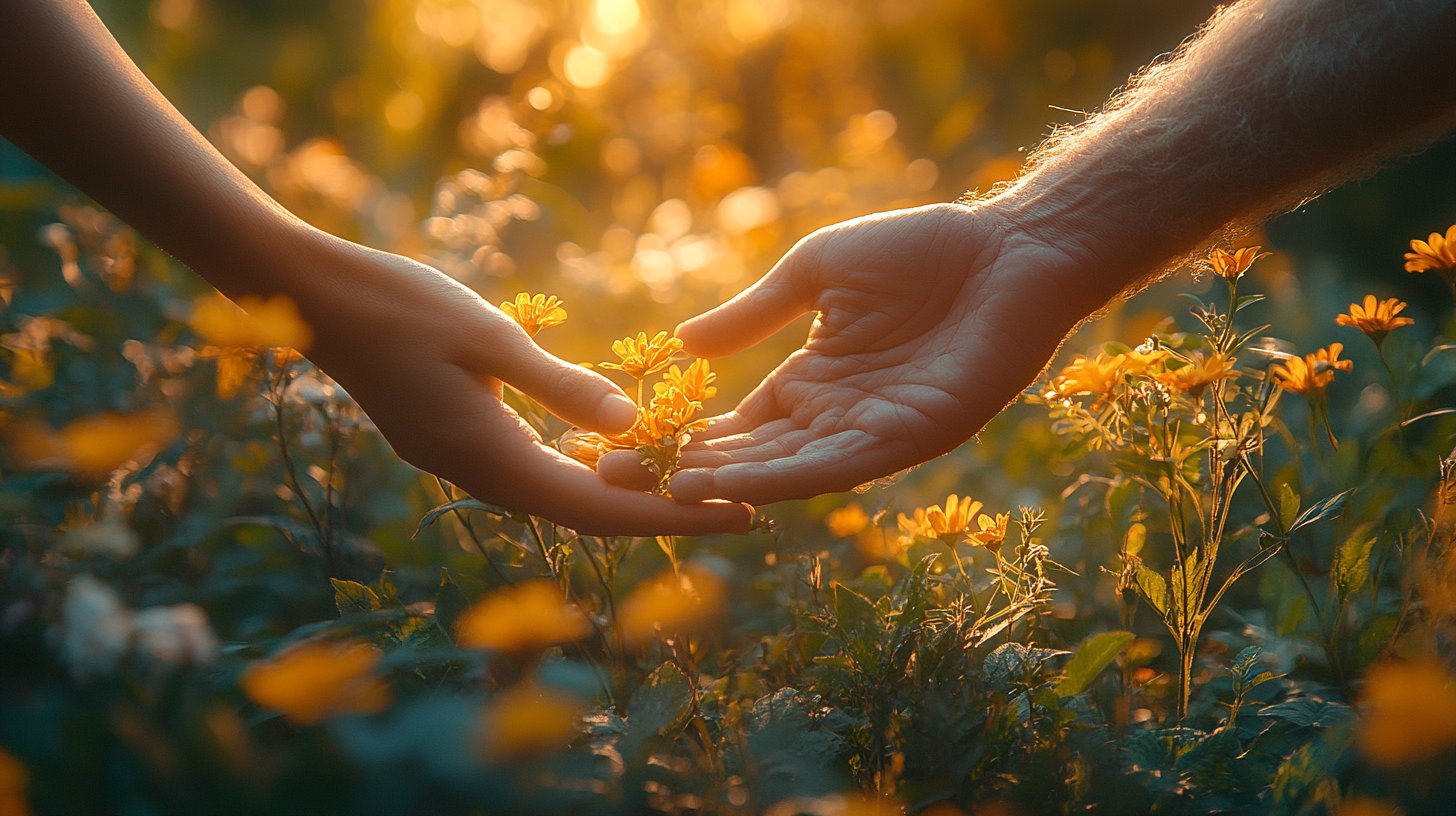 Una mano que conforta simboliza empatía en la angustia.