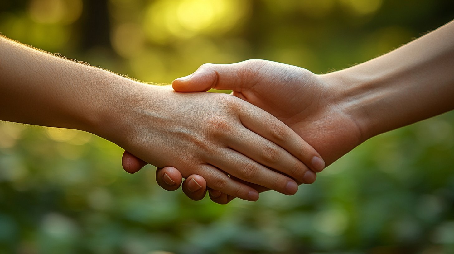 Hände symbolisieren Vertrauen und Verbindung.