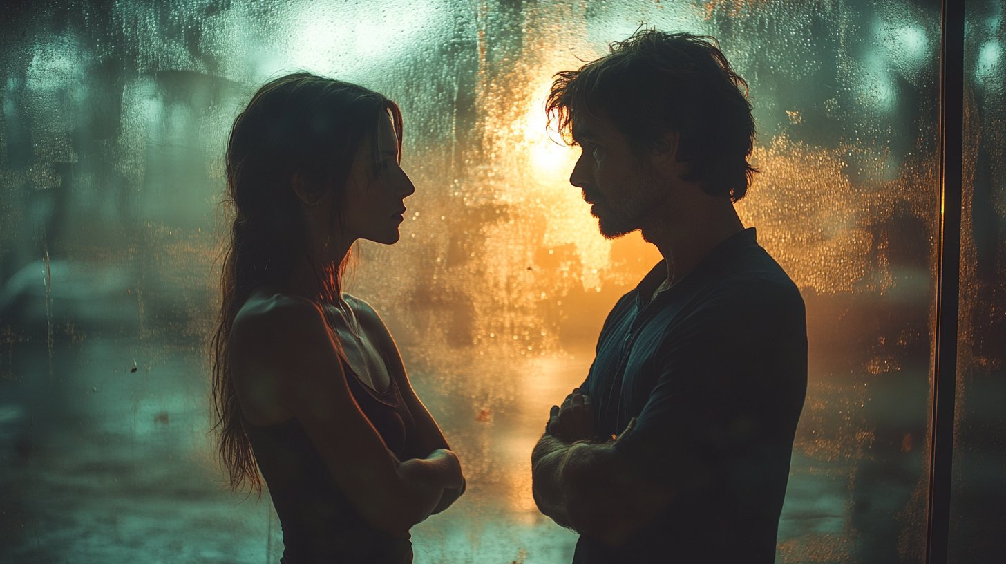 Deux individus se faisant face, bras croisés et froncement de sourcils, soulignant le manque de respect.