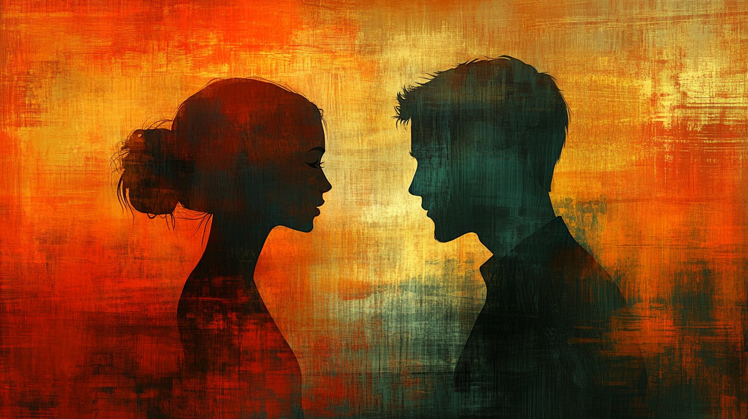 Nahaufnahme zweier Menschen im intimen, emotionalen Austausch.