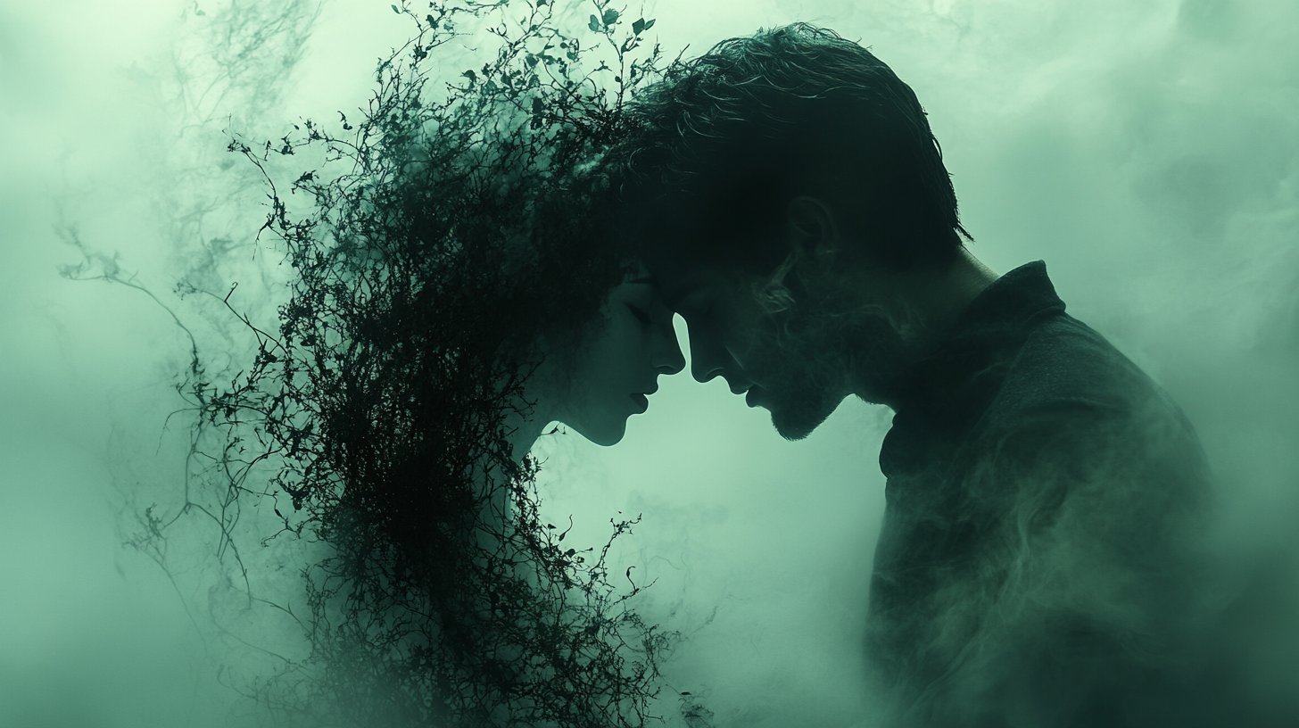 Dependencia emocional representada por delicadas vides.