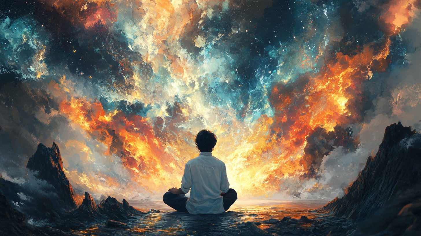 An artist creates vivid illustrations.