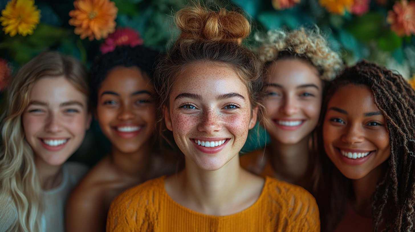Eine diverse Gruppe von Freunden, die zusammen lachen und Gemeinschaft stärken.