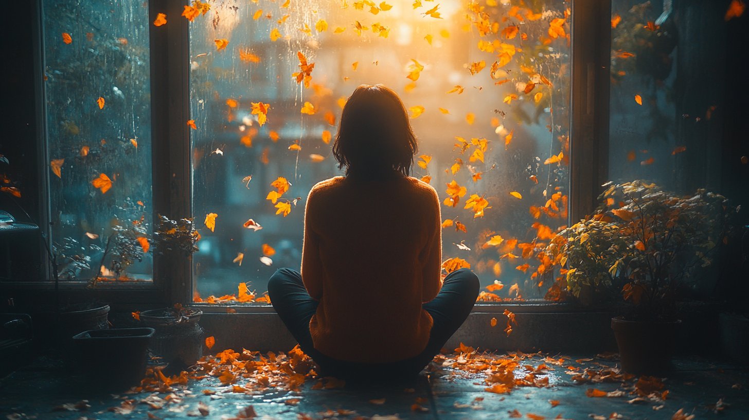 Eine nachdenkliche Person, die aus dem Fenster schaut und Veränderung spürt.