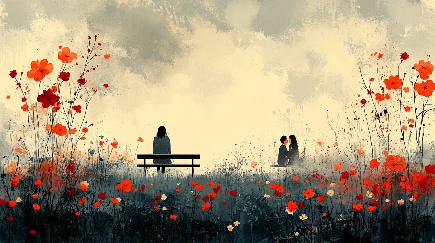 A lonely person on a bench, yearning for connection.