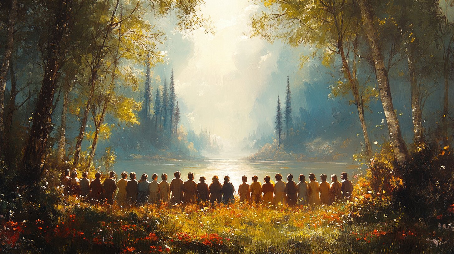 Amici che condividono conversazioni rispettose in un giardino fiorito.