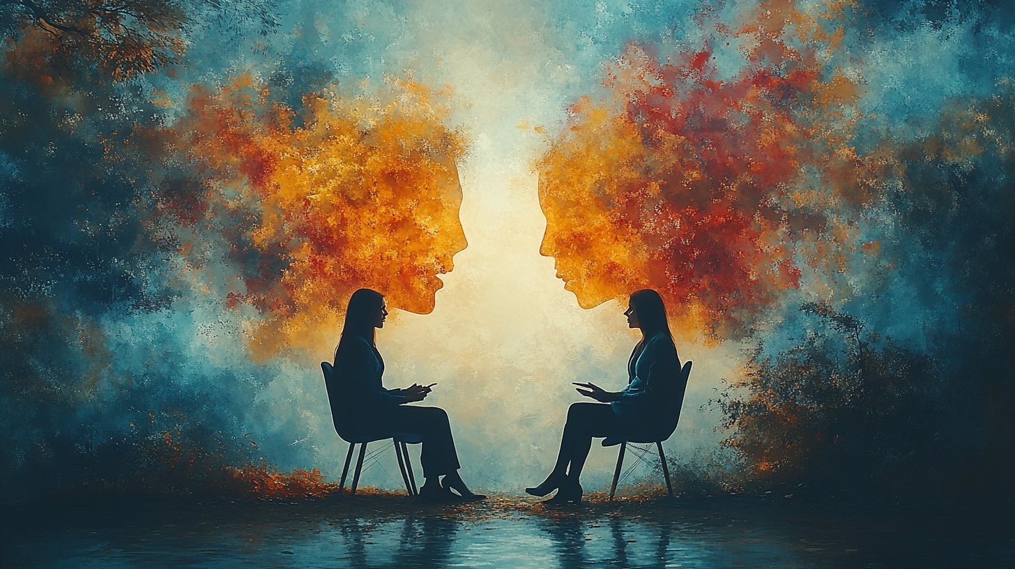 A couple discusses their feelings in a supportive atmosphere.