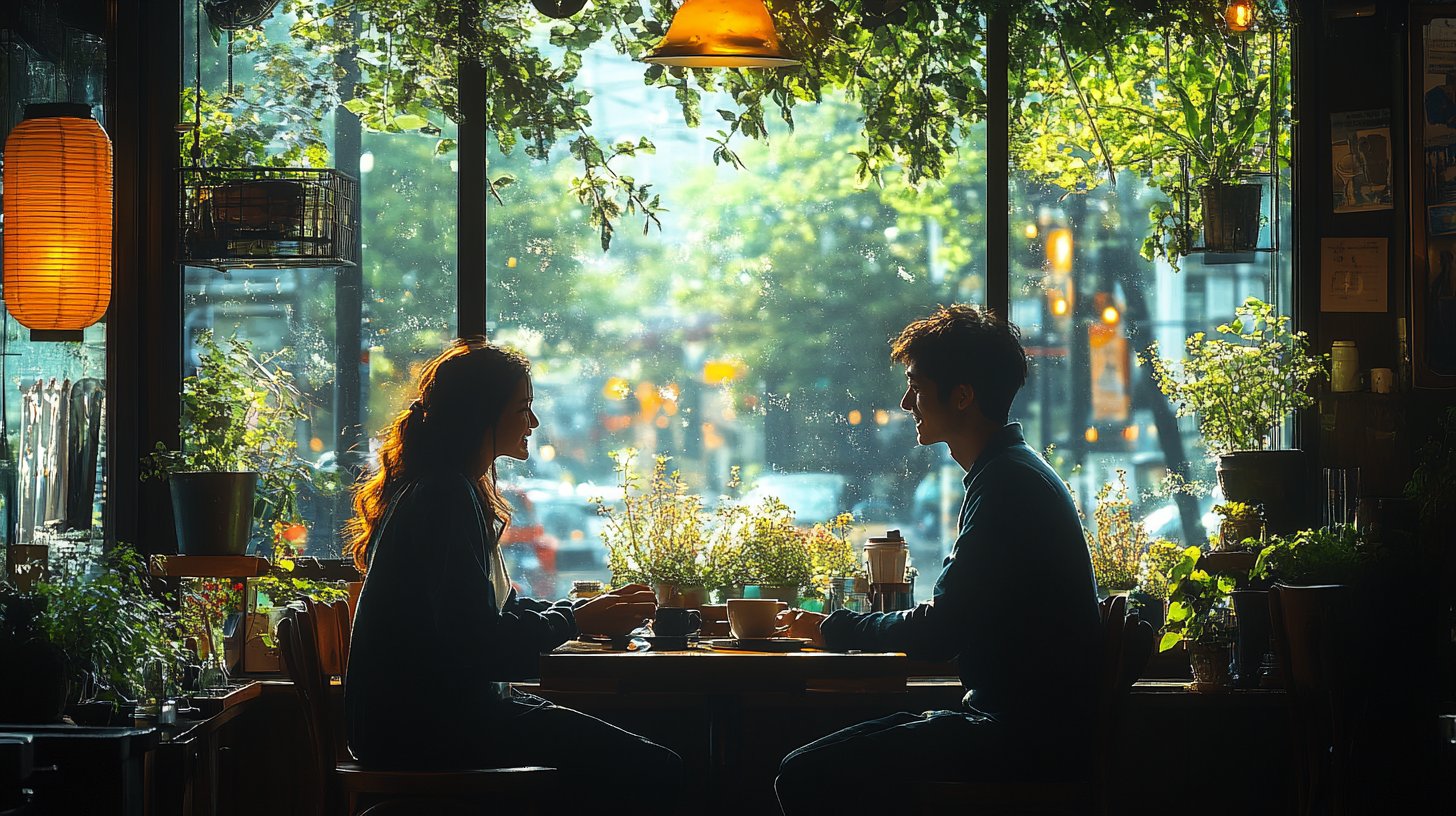 Ein nachdenklicher Mann führt ein bedeutungsvolles Gespräch mit seiner Partnerin.
