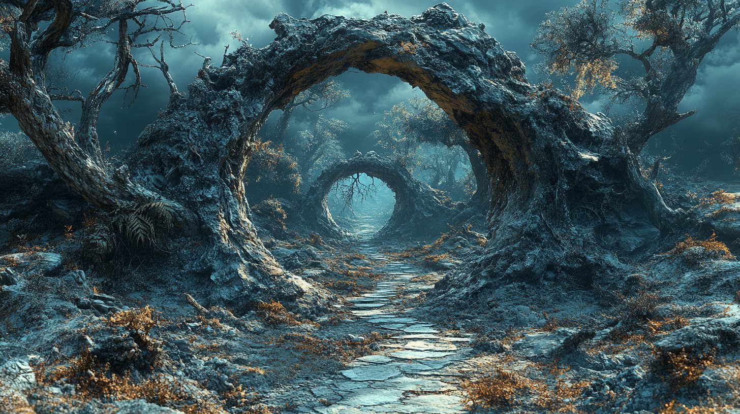 Surreale Darstellung von gebrochenen Versprechungen und illusionshaften Fußspuren.