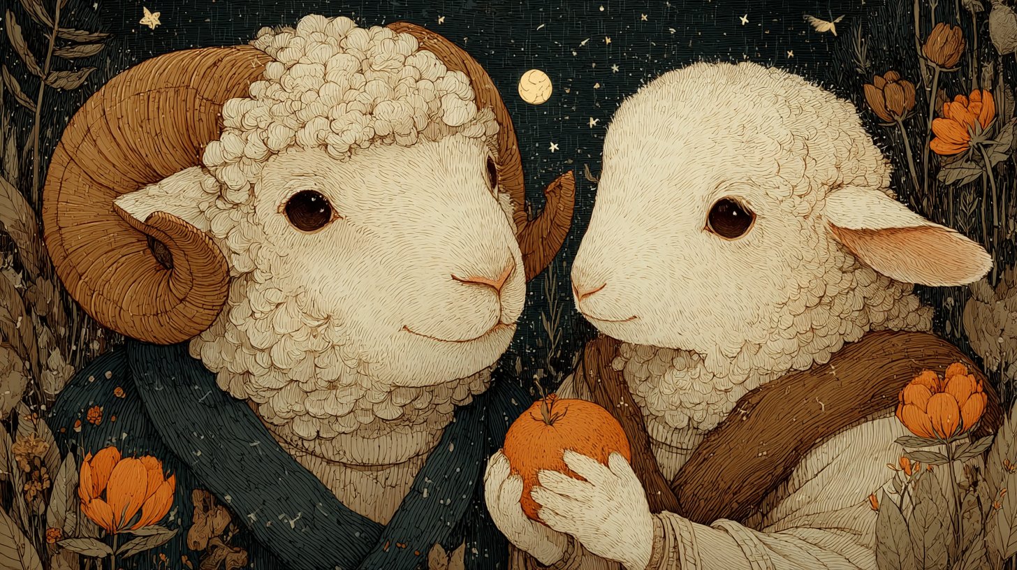 I segni zodiacali scambiano gesti d'affetto in una luce calda.