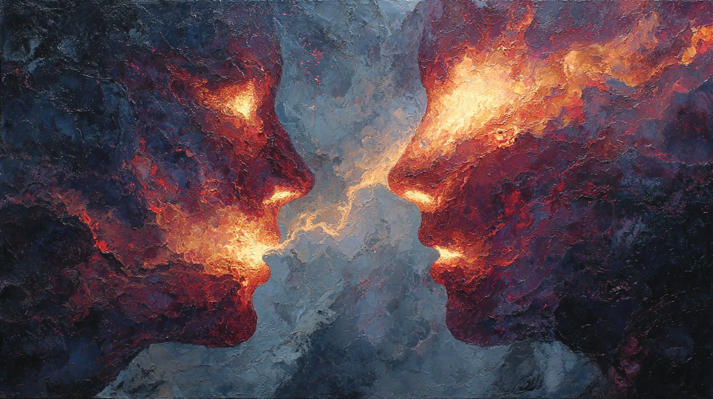 Intensive Energie und Leidenschaft der Zwillingsflammen.