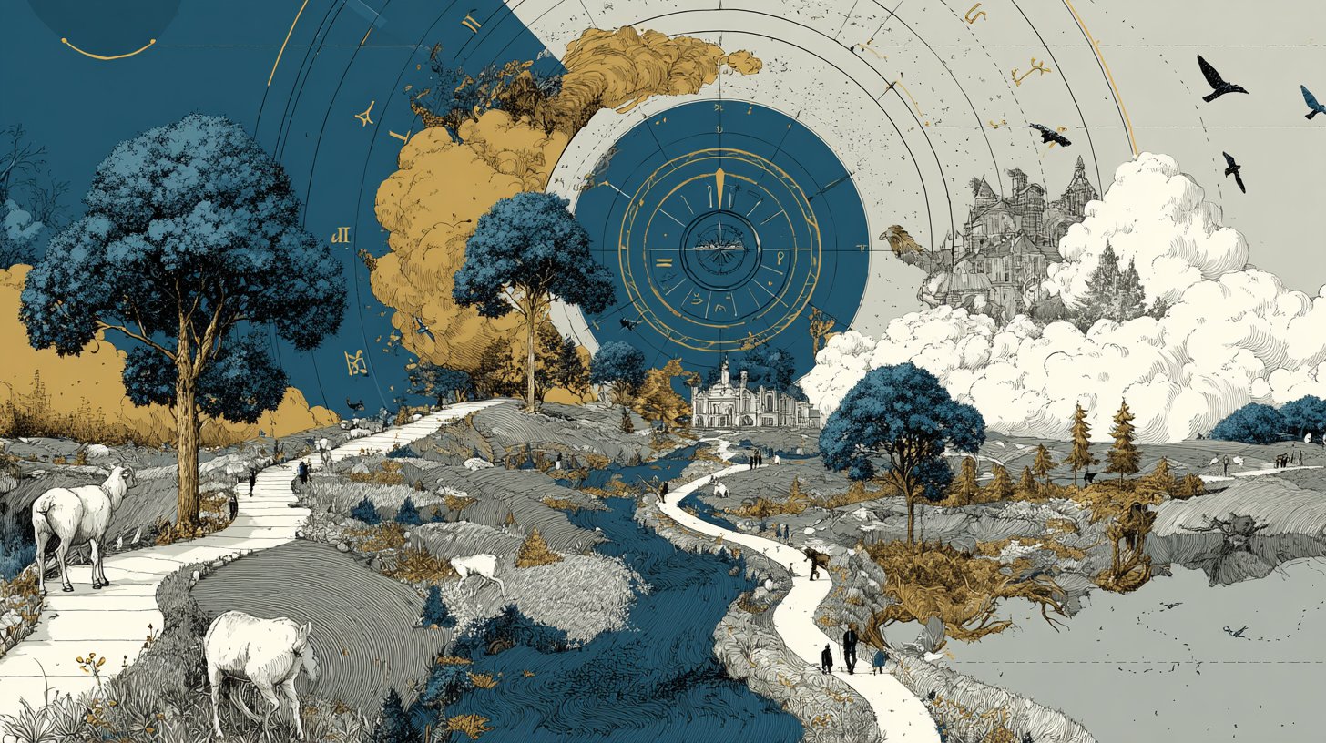 Visualizzazione artistica della fusione dei segni zodiacali e della crescita.