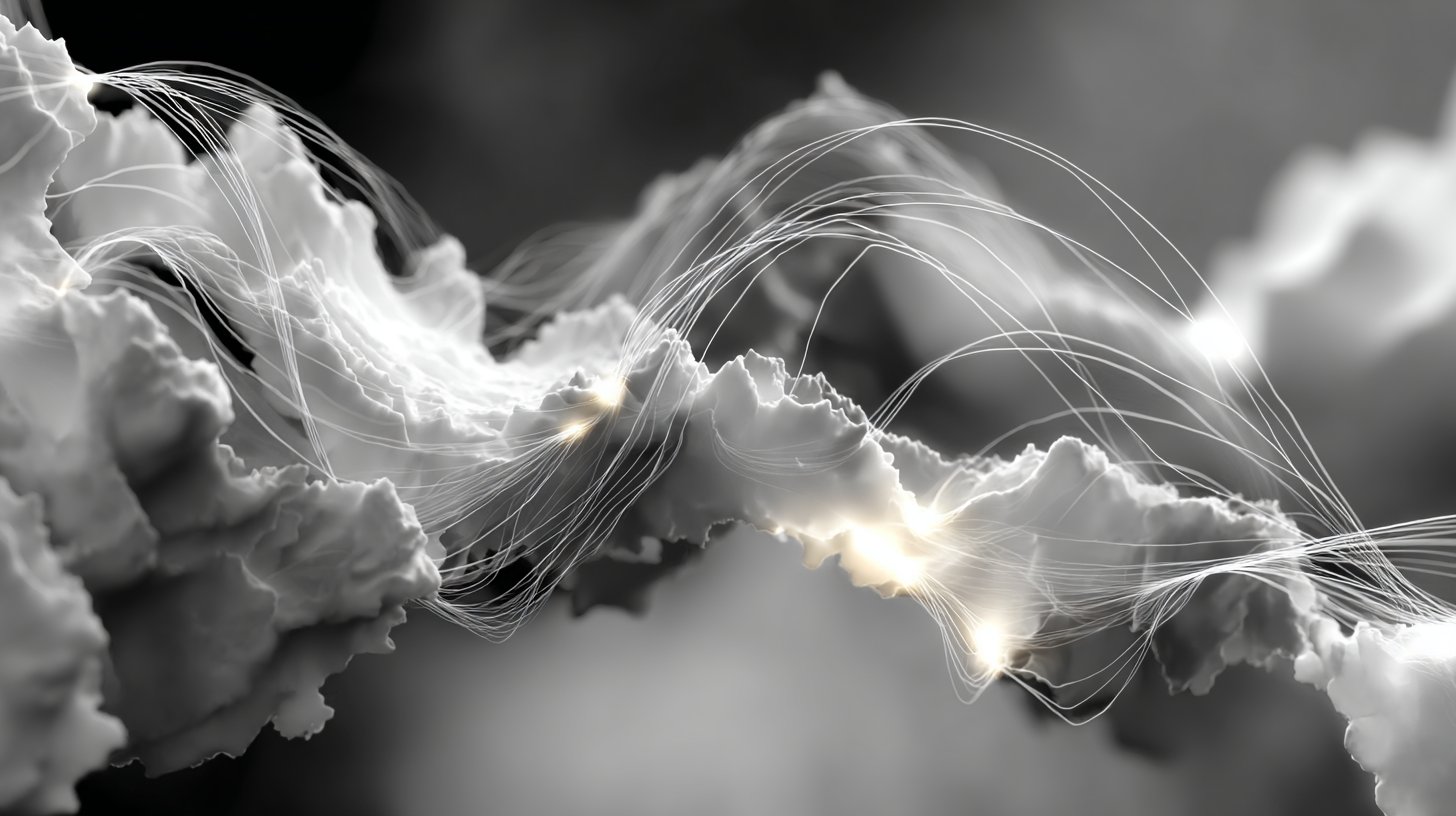 Eine abstrakte Darstellung komplexer Emotionen in engen Wegen und verworrenen Fäden.