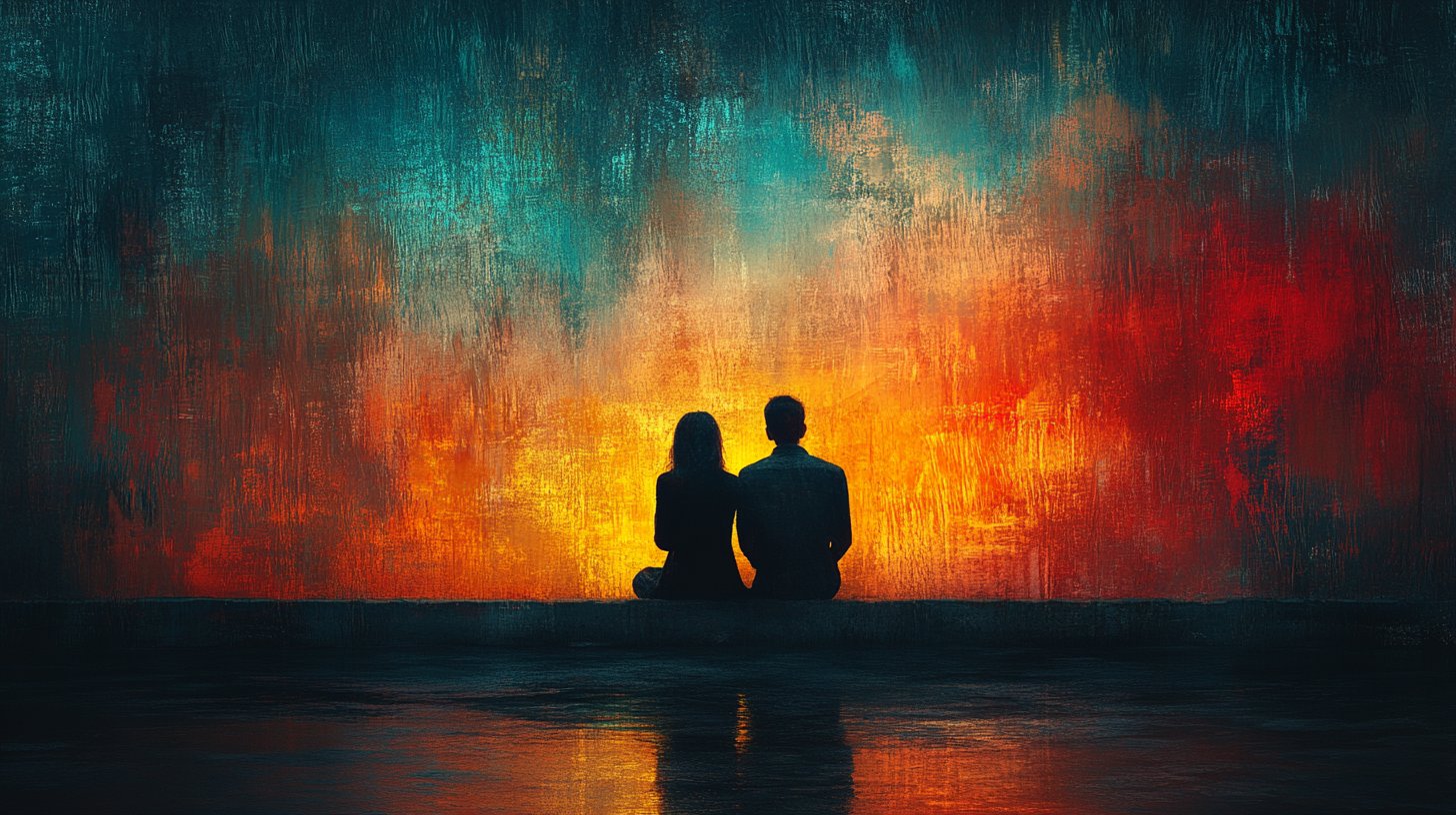 A couple sitting together but engaged in separate distractions.