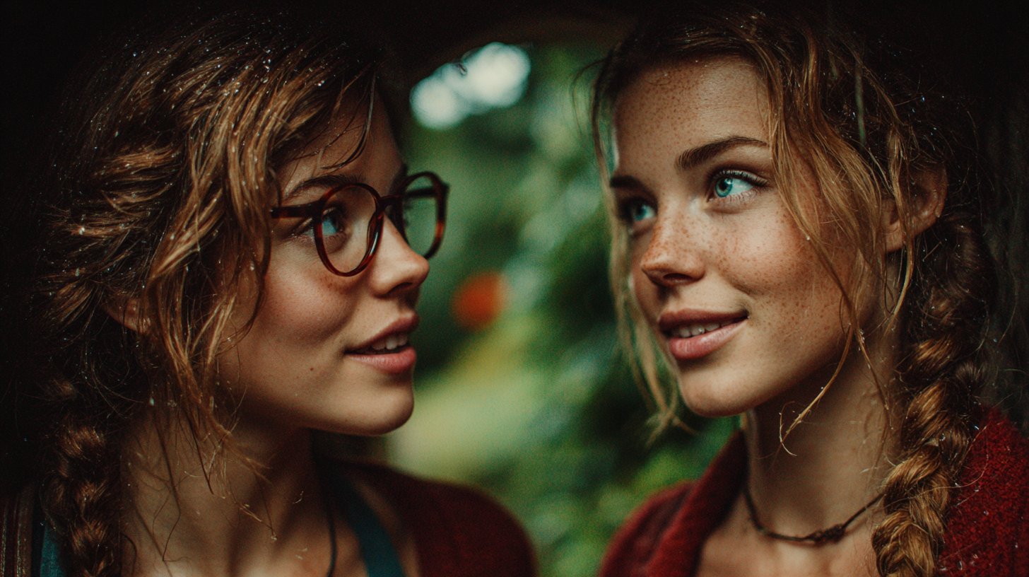 Ehrliches Gespräch zwischen Freunden in der Natur.