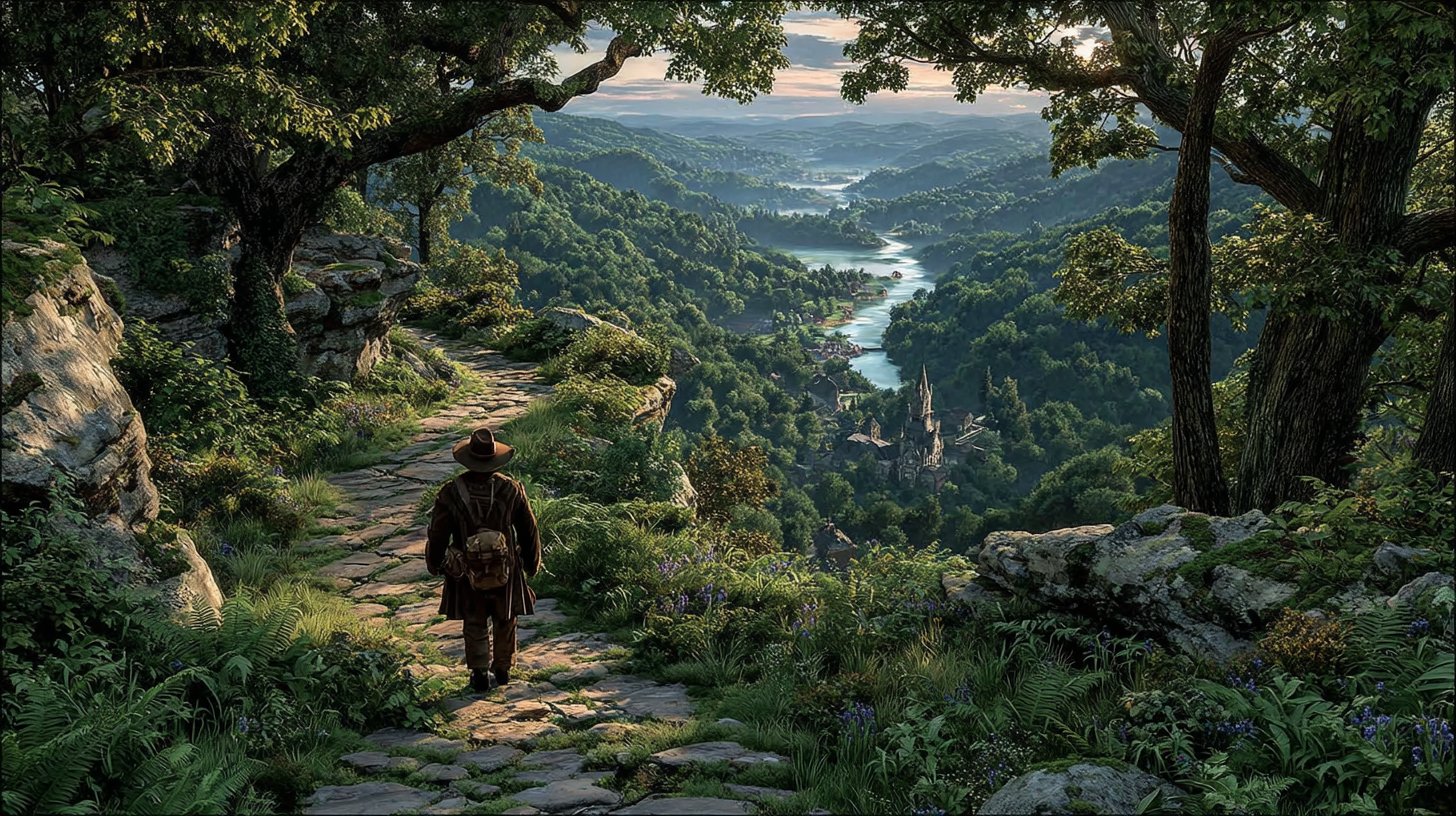 Un sendero sinuoso hacia un bosque vibrante de nuevos comienzos.