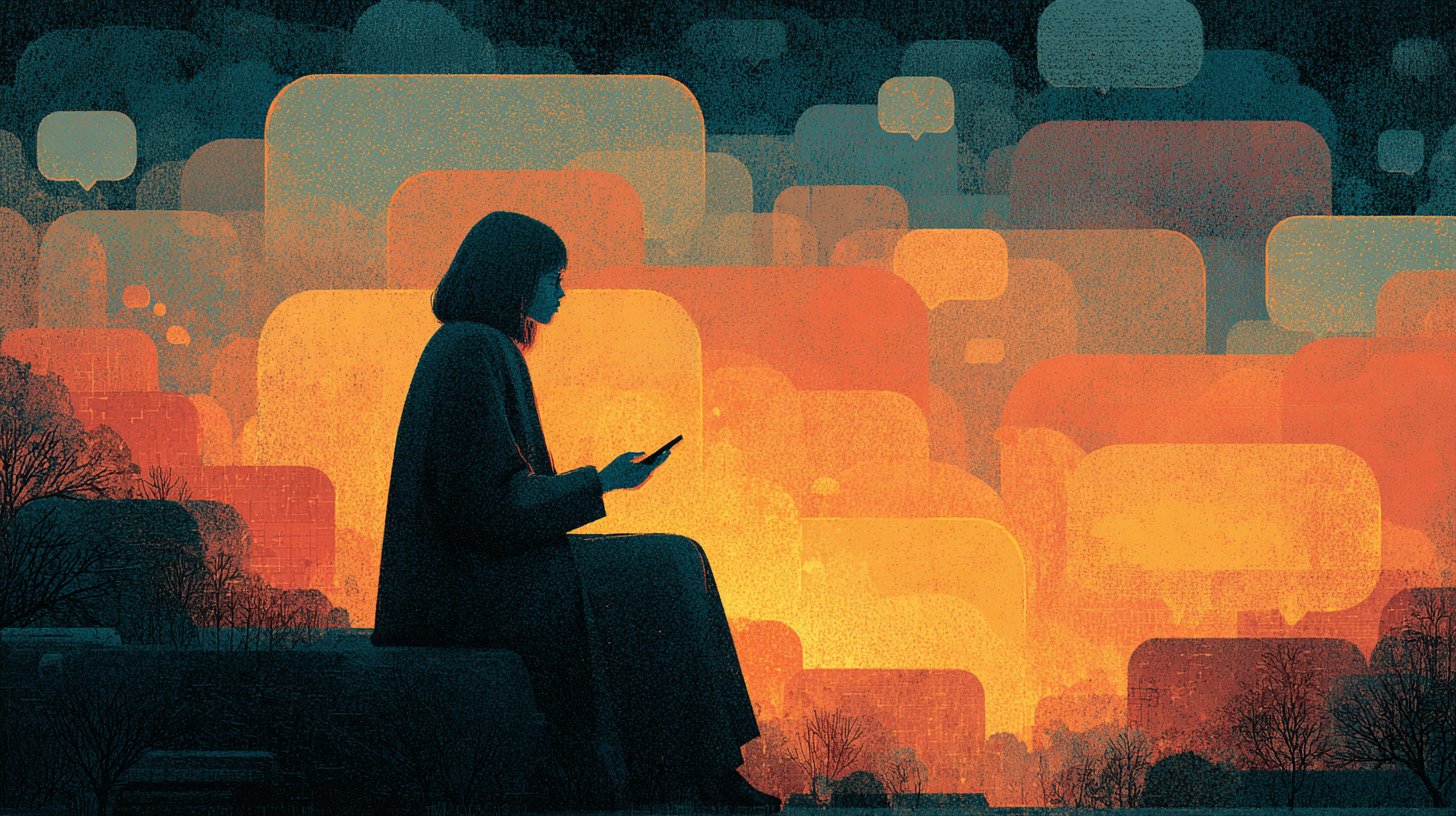 Emotional distance despite digital connection.