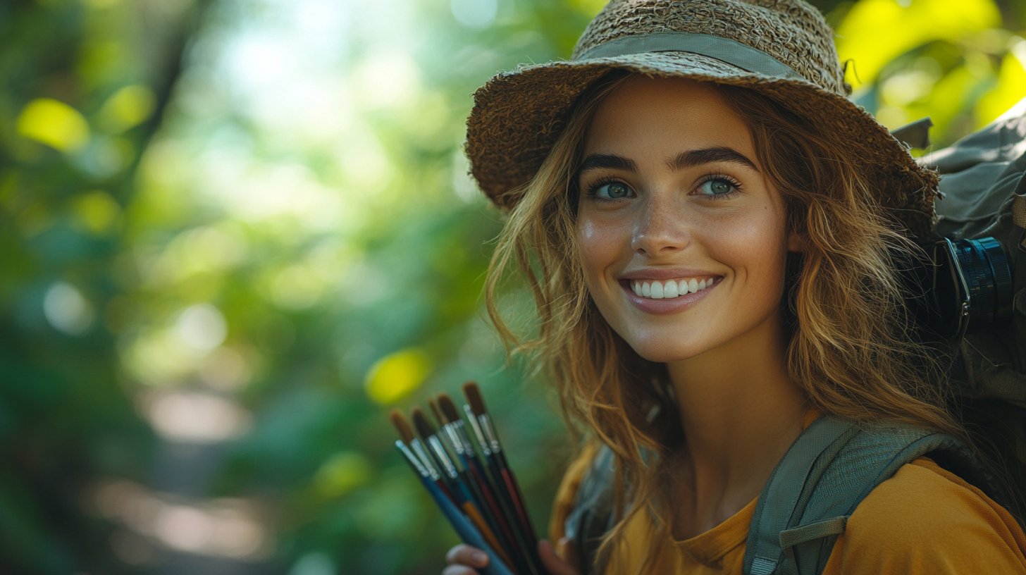 Ein Paar erkundet einen malerischen Wanderweg mit Lächeln im Gesicht.