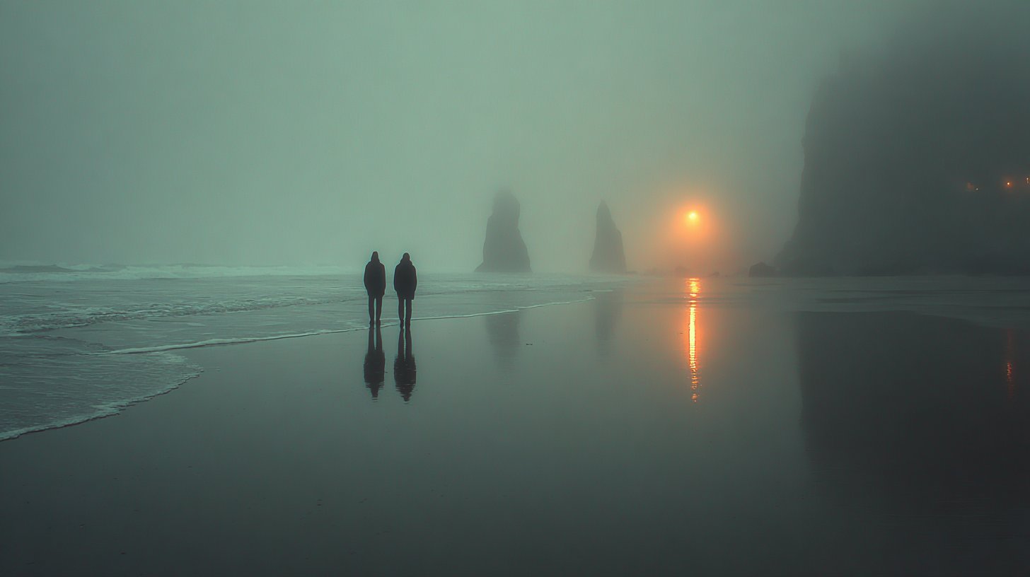 Metapher für emotionale Distanz am einsamen Strand.