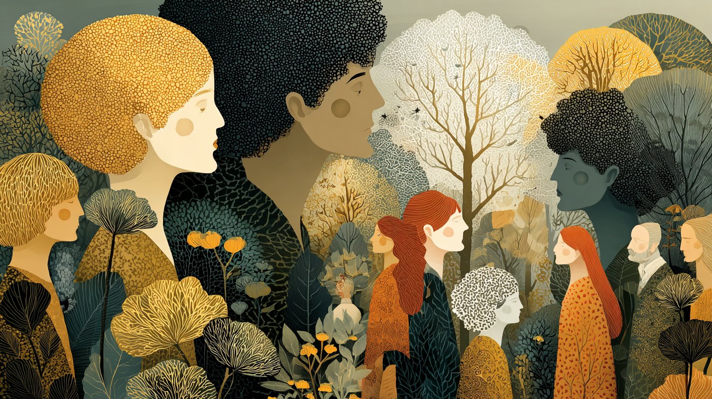 Un quadro caldo di persone connesse attraverso interazioni significative.