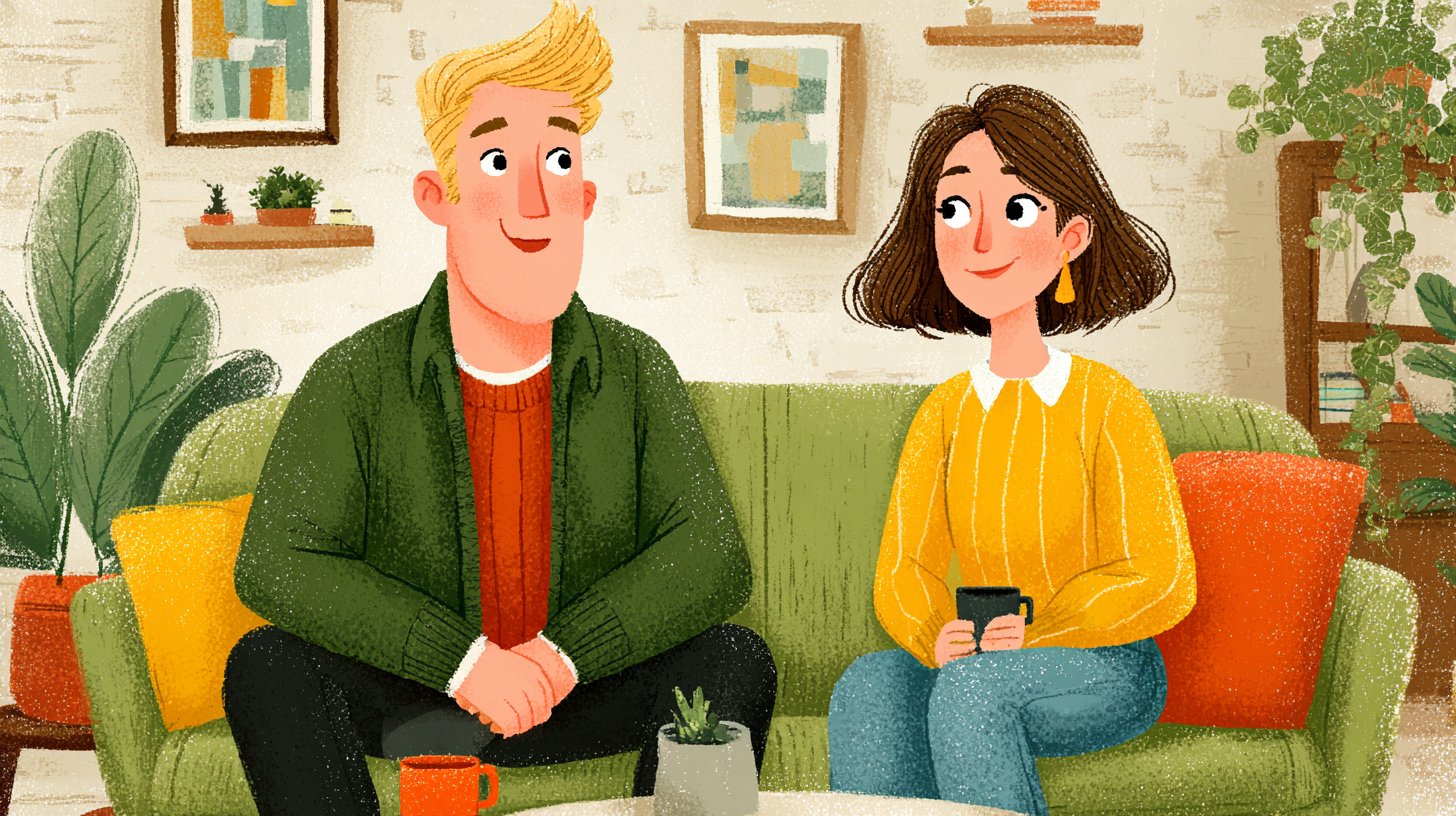 Offene Kommunikation: Ein Paar bei Kaffee und Gesprächen.