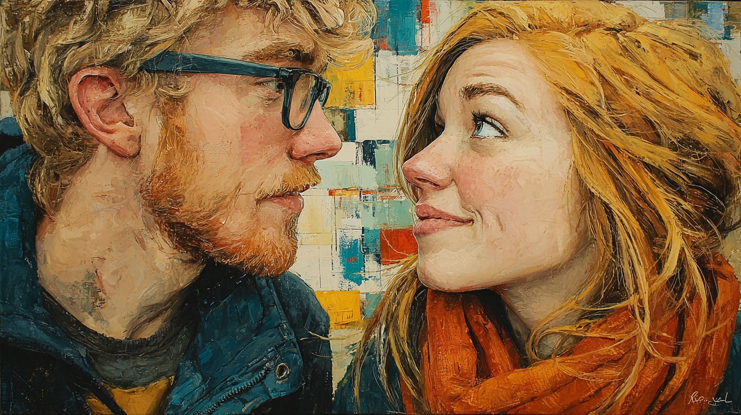 Blick voller Bewunderung zwischen einem Paar.