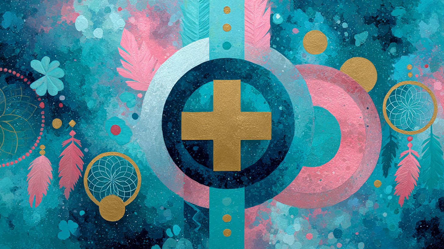 Eine abstrakte Darstellung der Zahl 11 mit Glückssymbolen.