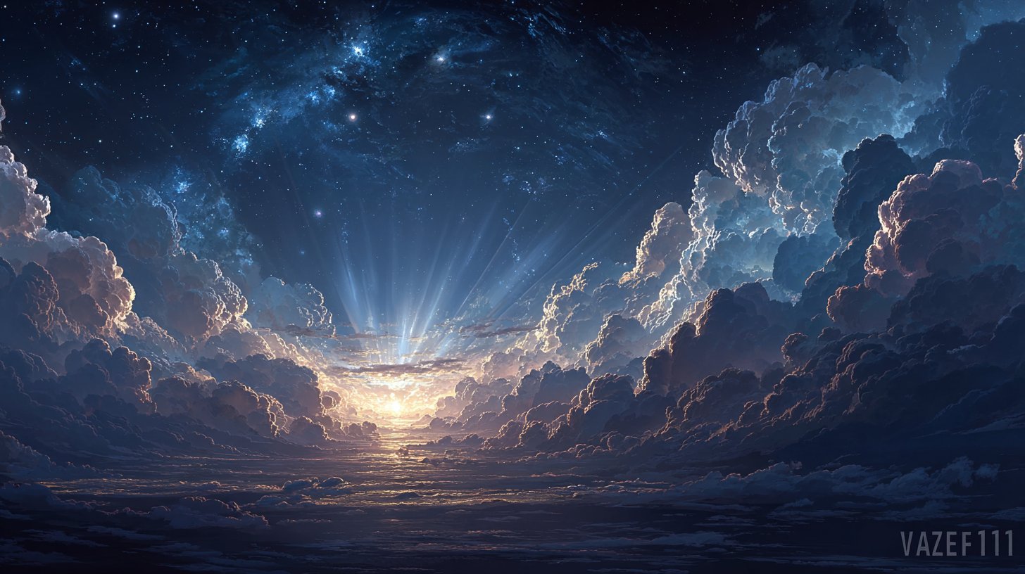 Eine spirituelle Szene, die die Zahl 11 als Weg zur Erleuchtung zeigt.