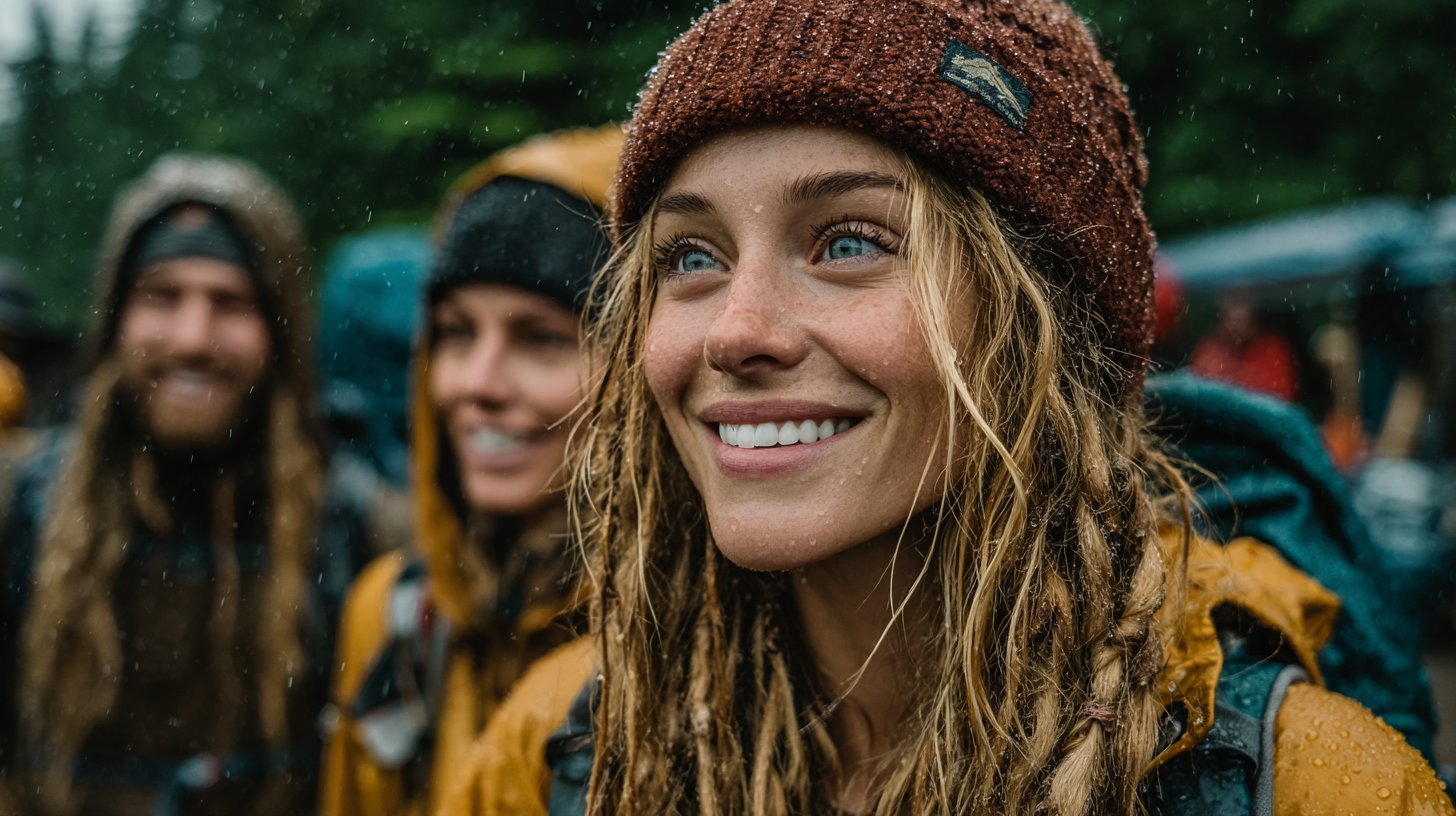 Eine Gruppe von Freunden genießt ein lustiges Abenteuer in der Natur.