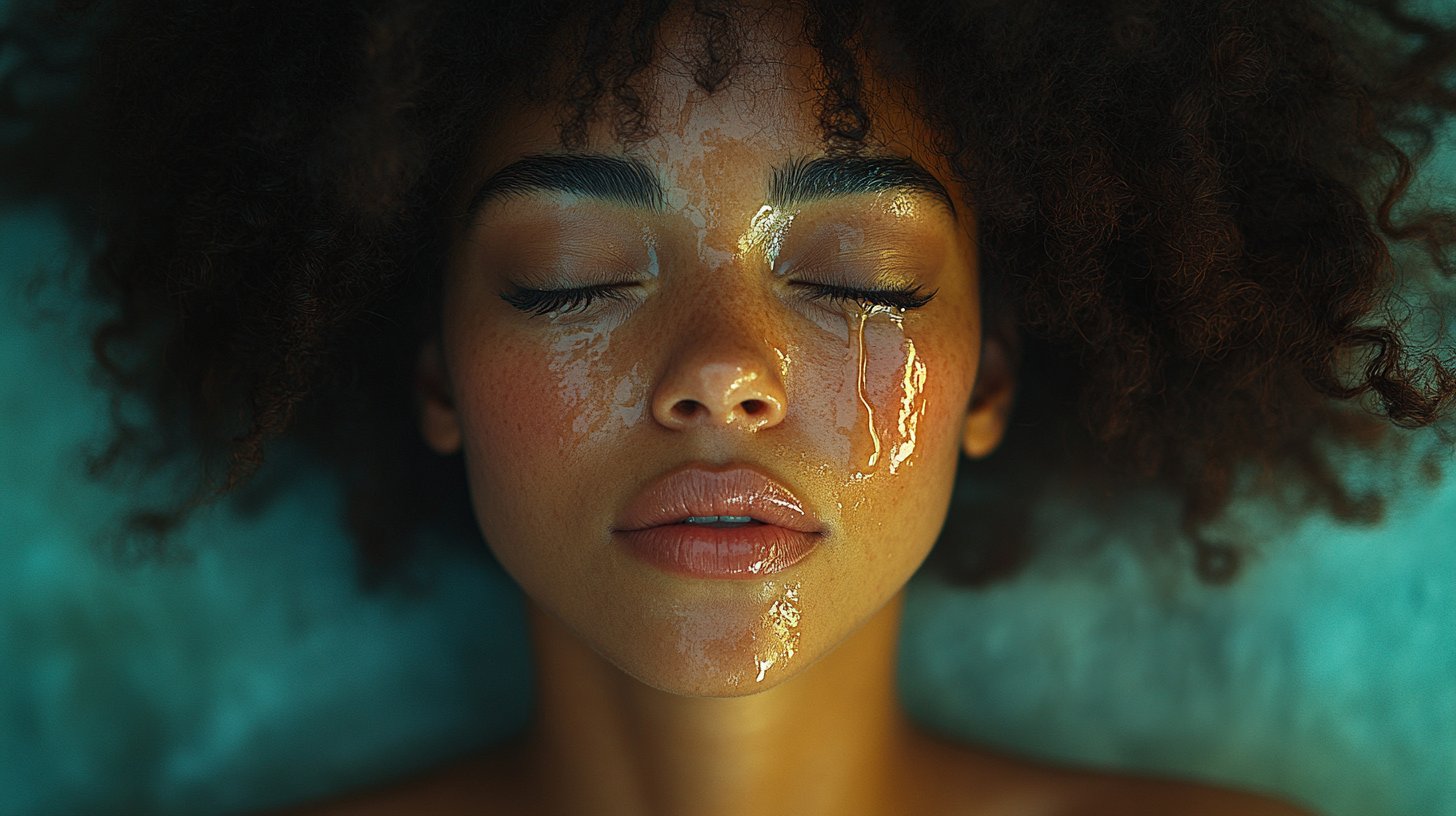 Nahaufnahme einer Person, die Emotionen offenbart.