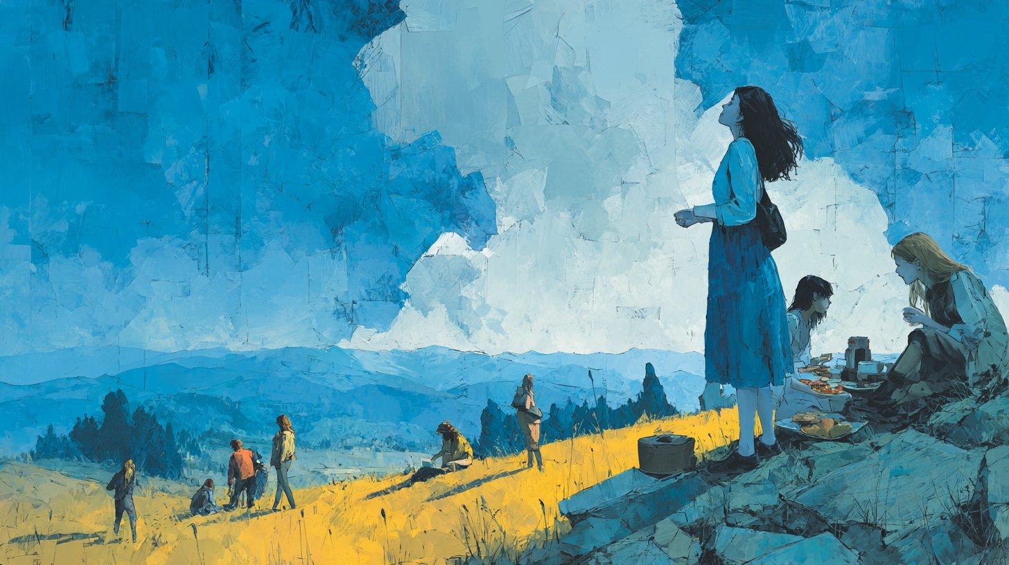 Ein offenes Landschaftsbild voller Freude.