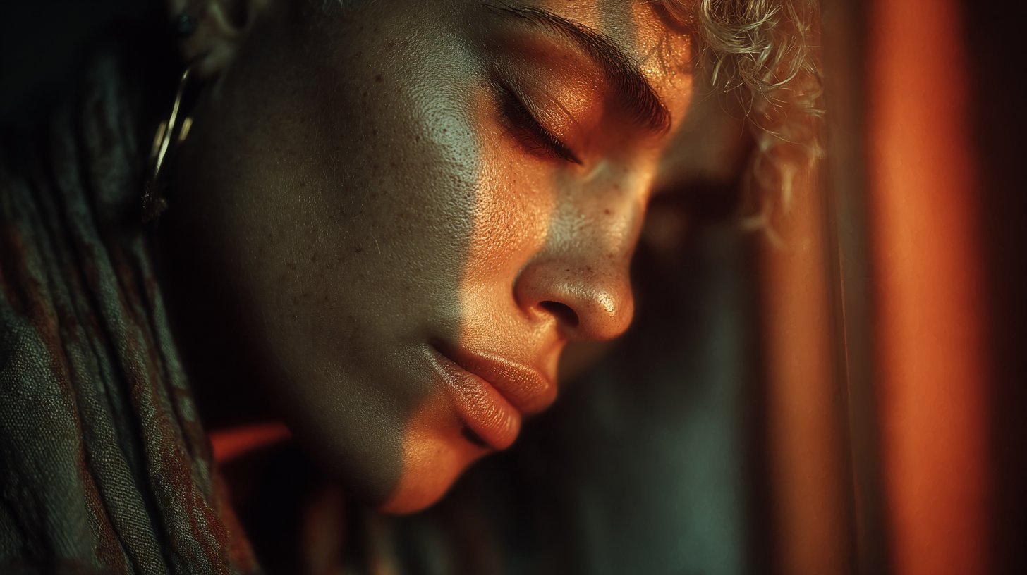 Ein Mann manipuliert subtil die Emotionen einer Frau in belastender Dunkelheit.