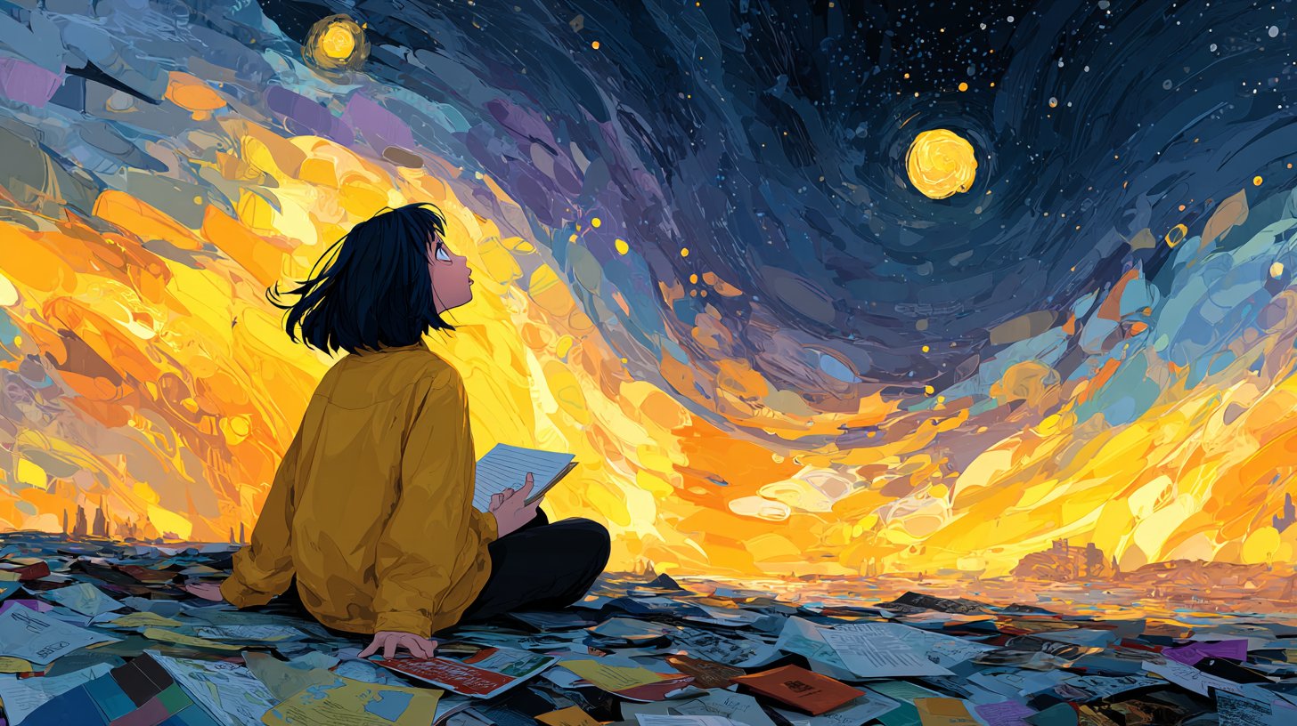 Ein Mann meditiert auf einem Gipfel, umgeben von der Natur, bei Sonnenaufgang.