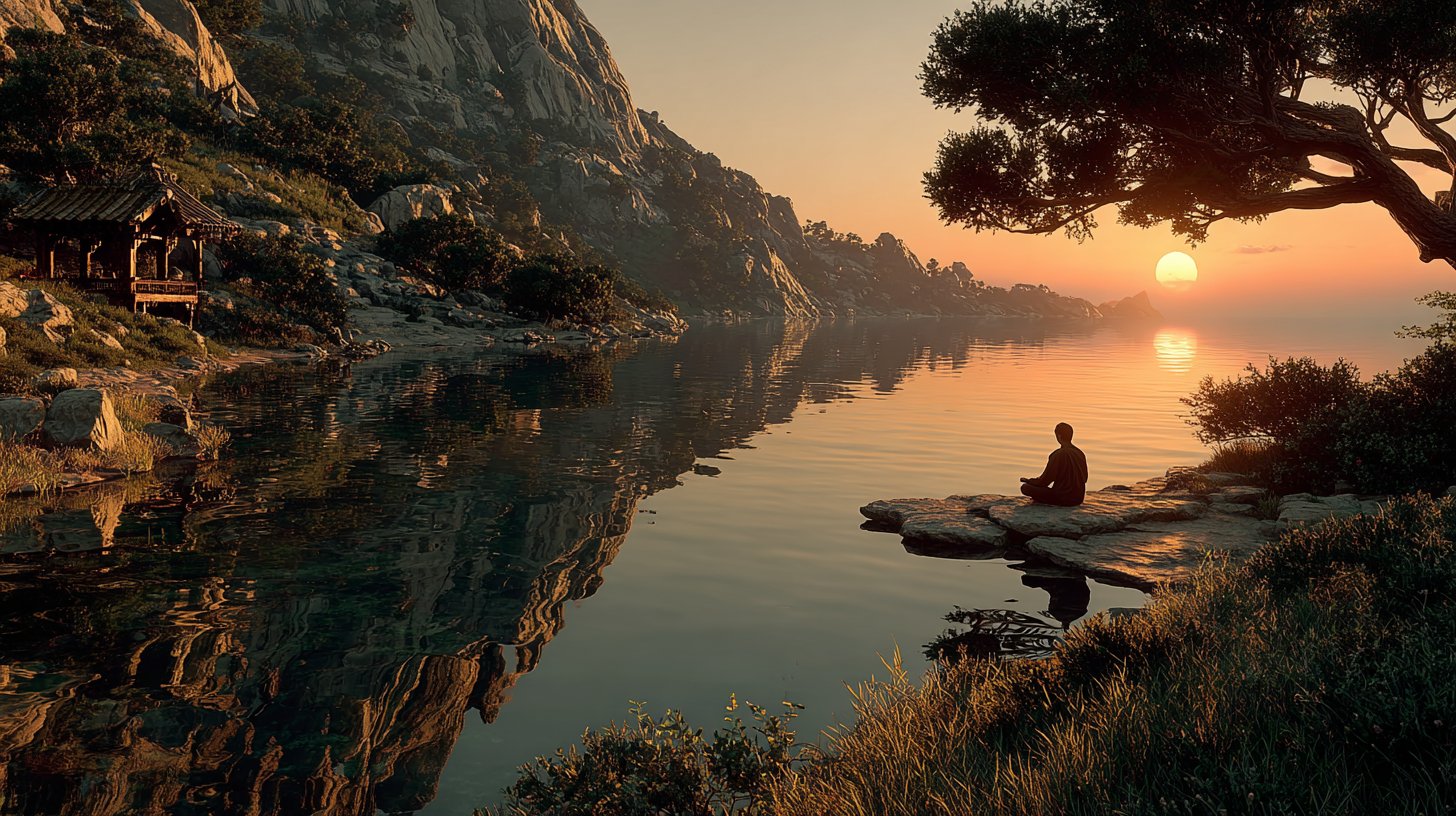 Stiller Moment der Selbstreflexion in der Natur.