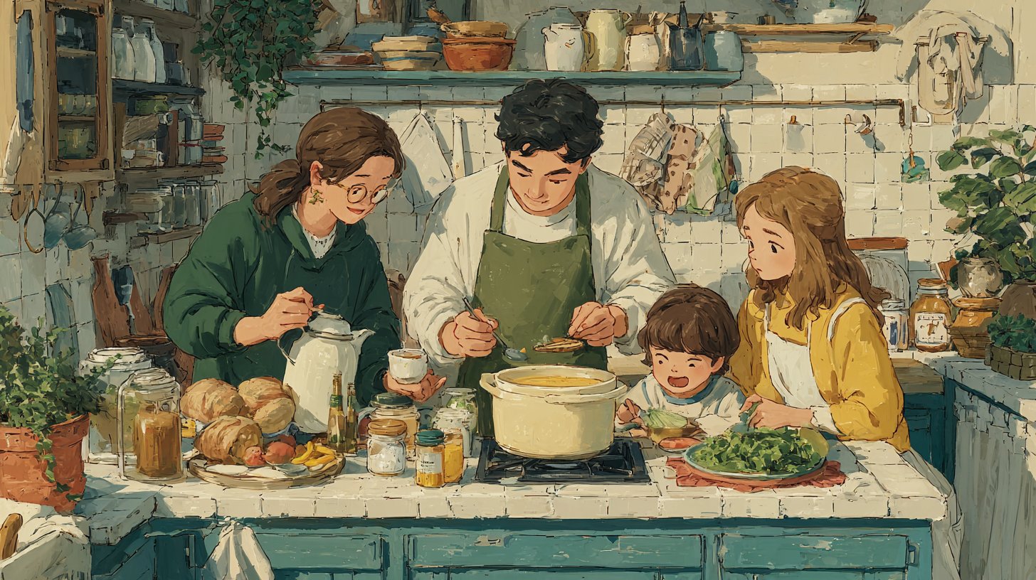 Zwei Figuren teilen eine tiefgründige Verbindung durch Berührung.