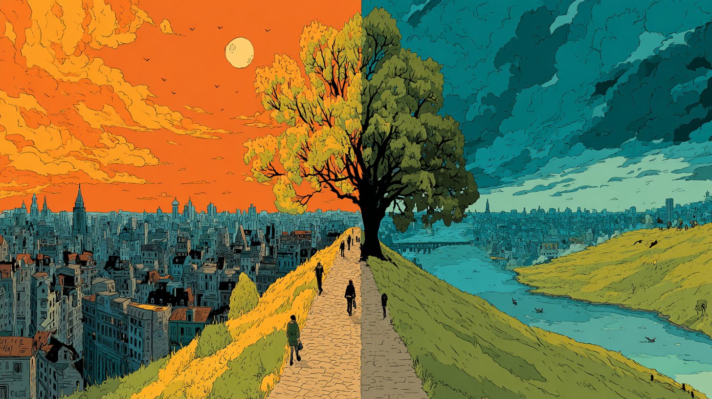 Glitzernde Wünsche schweben im magischen Wald.