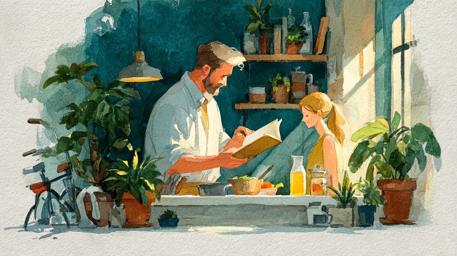 Ein vertrauensvoller Spaziergang auf einem Waldweg.