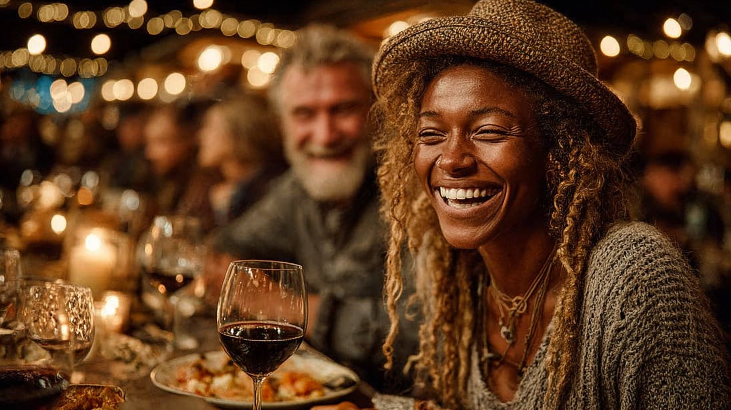 Ein offener Pfad führt in einen üppigen Wald, der persönliche Wachstumsbotschaften einlädt.