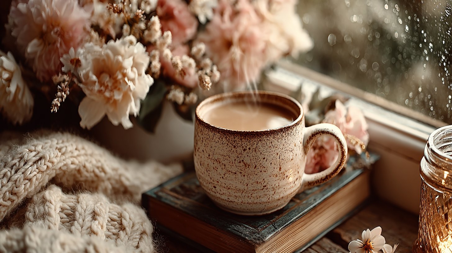 Charmante Zwillinge umgeben von spielerischen Dualitäts-Elementen.