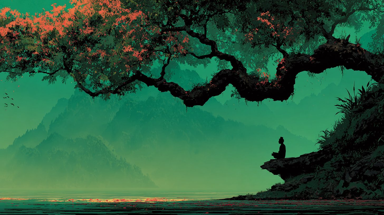 Menschen meditieren im Park und genießen die Natur.